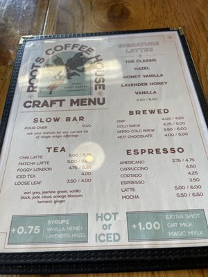 Menu photo 3 Roots Coffeehouse North Richland Hills, TX