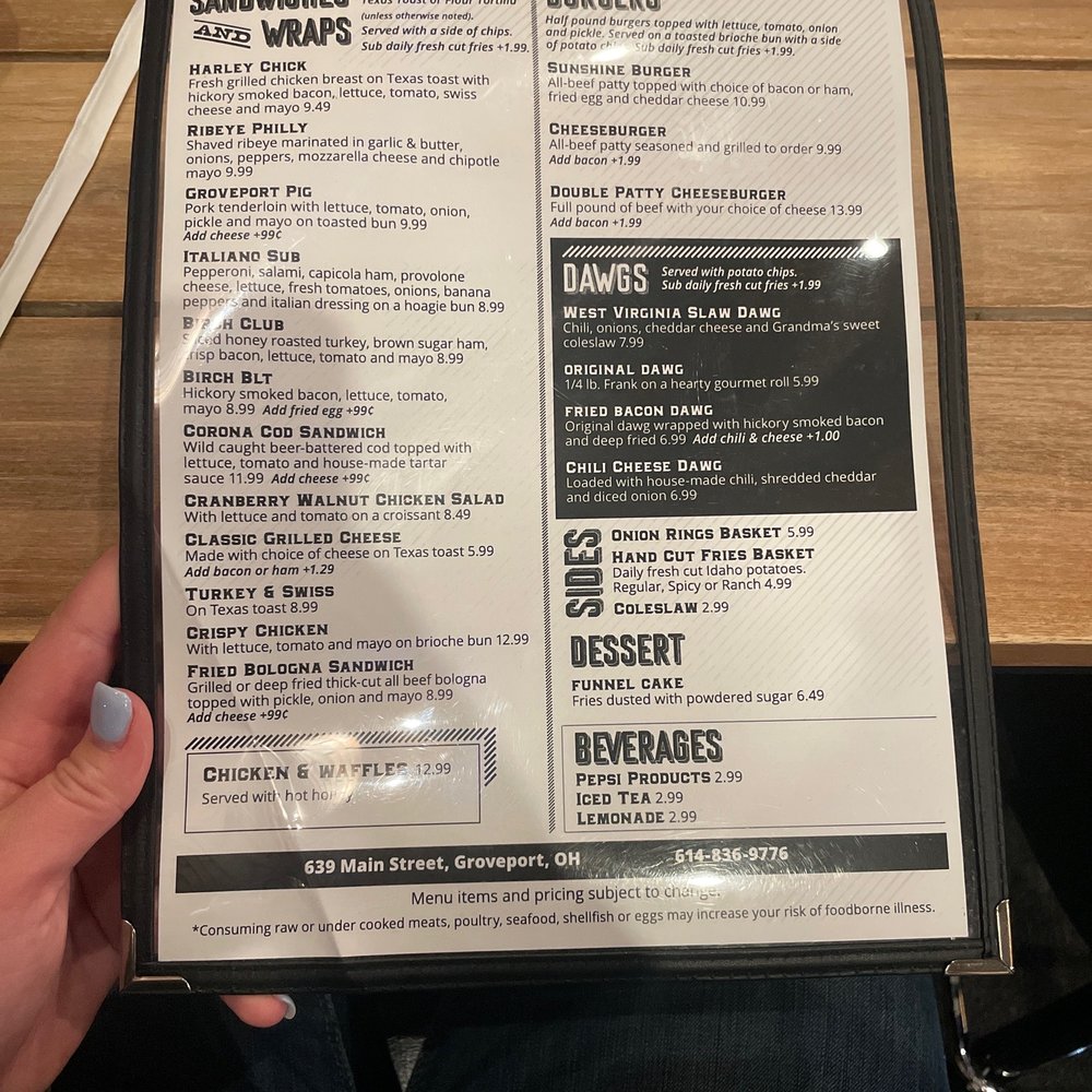 Sandwich and burger menu Sandwich and burger menu