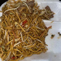 Spicy Beef Lo Mein (little extra bean sprouts) this is the best thing I've tasted at a Chinese spot in Savannah (.)