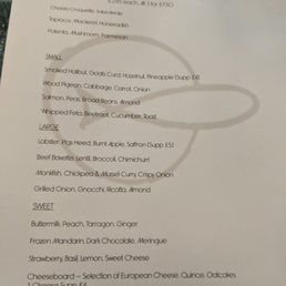 Menu for the day.