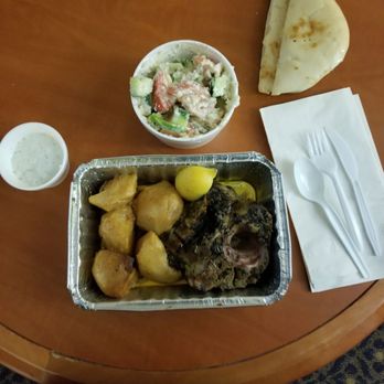 Rendezvous Restaurant - Takeout Roast lamb dinner with Greek potatoes and Greek salad and pita bread. - Greek Near Me - Abbotsford, British Columbia Rendezvous Restaurant - Takeout Roast lamb dinner with Greek potatoes and Greek salad and pita bread. - Greek Near Me - Abbotsford, British Columbia