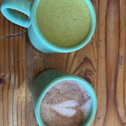 Matcha latte and mocha latte Matcha latte and mocha latte