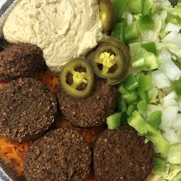 Falafel Platter with Green Peppers, Tomatoes, Rice & delicious/creamy Hummus, 1/10/19. Falafel Platter with Green Peppers, Tomatoes, Rice & delicious/creamy Hummus, 1/10/19.