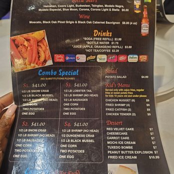 Tasty Crab House - Menu(back) - Seafood Near Me - Poughkeepsie, New York
