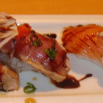 Restaurant SUNTORY - Black-Peppered Ahi and Marinated Salmon Nigiri - Japanese Near Me - Honolulu, Hawaii Restaurant SUNTORY - Black-Peppered Ahi and Marinated Salmon Nigiri - Japanese Near Me - Honolulu, Hawaii