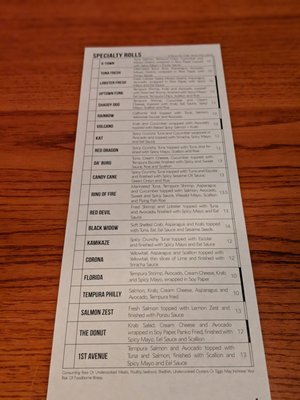 Menu photo 5 Sushi Inc St. Petersburg, FL