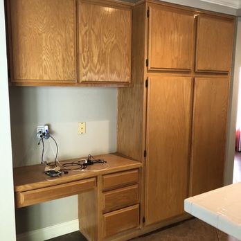The Cabinet Lady - Before pantry and desk area - General Contractors Near Me