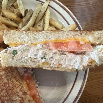 Dick Church's - tuna melt: albacore tuna salad, tomato, cheddar + fries = $13 - Diners Near Me - Costa Mesa, California Dick Church's - tuna melt: albacore tuna salad, tomato, cheddar + fries = $13 - Diners Near Me - Costa Mesa, California