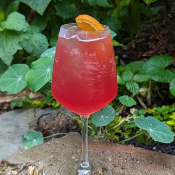 Current Space Garden Bar - Count Camillo
A non-alcoholic negroni-esque spritz - NA gin, Giffard Aperitif, Ghia, soda water - Bars Near Me - Baltimore, Maryland