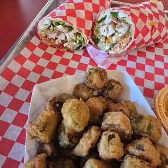 Lucky’s Hot Chicken - Chicken wrap with fried okra - Chicken Shop Near Me - Dallas, Texas Lucky’s Hot Chicken - Chicken wrap with fried okra - Chicken Shop Near Me - Dallas, Texas