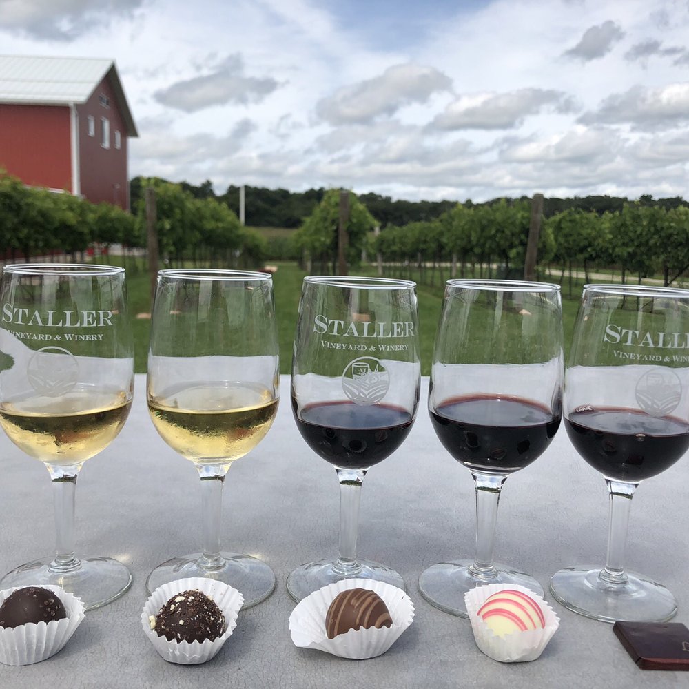 Wine flight paired with truffles and a port w dark chocolate