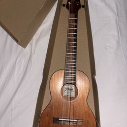 Tenor, mahogany, each ukulele is unique and evident by the grain and color differences. Pretty to look at and even prettier sounding. Tenor, mahogany, each ukulele is unique and evident by the grain and color differences. Pretty to look at and even prettier sounding.