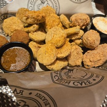 Razzoo's Cajun Cafe - Canal Street Combo-with Boudin Balls, Rat Toes and  Fried Pickle Chips - Cajun/Creole Near Me - Concord, North Carolina