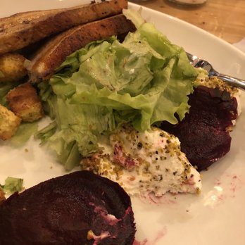 MI Table - Cold pork belly, dried lettuce and dried beets, goat cheese and no taste - New American Near Me - Bay City, Michigan