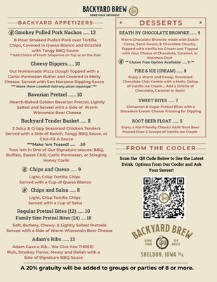Menu photo 2 Backyard Brew Sheldon, IA