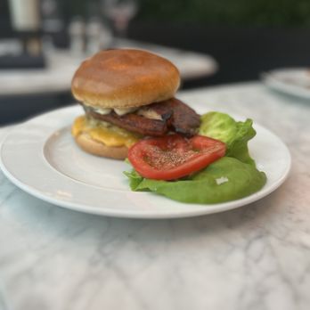 RH Rooftop Restaurant at RH Oak Brook - RH Burger with pork belly bacon. - Breakfast & Brunch Near Me - Oak Brook, Illinois RH Rooftop Restaurant at RH Oak Brook - RH Burger with pork belly bacon. - Breakfast & Brunch Near Me - Oak Brook, Illinois