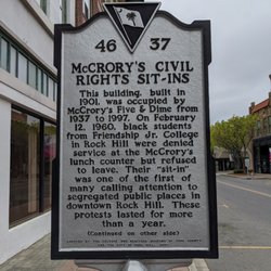 McCrory's Civil Rights SIT INS - McCrory’s Civil Rights Sit-ins and Friendship Nine Marker, Rock Hill SC