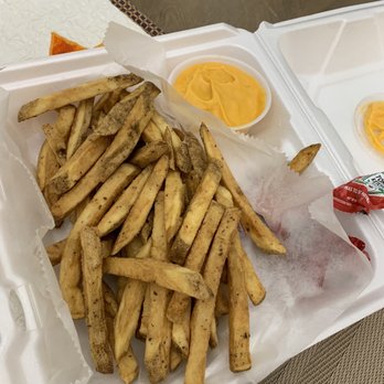 The Chef Corner - a tray of french fries and mustard - Mexican Near Me - Minotola, New Jersey