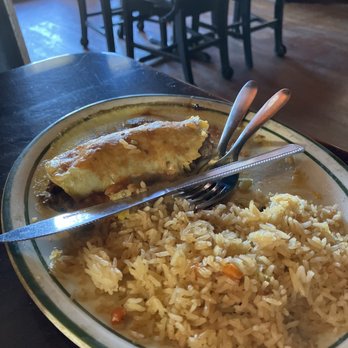 Rosalia's Mexican Restaurant - Beef enchilada and rice. - Mexican Near Me - Orangeburg, South Carolina