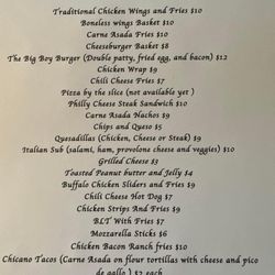Amigo’s Bar & Grill - Menu 11/10/23