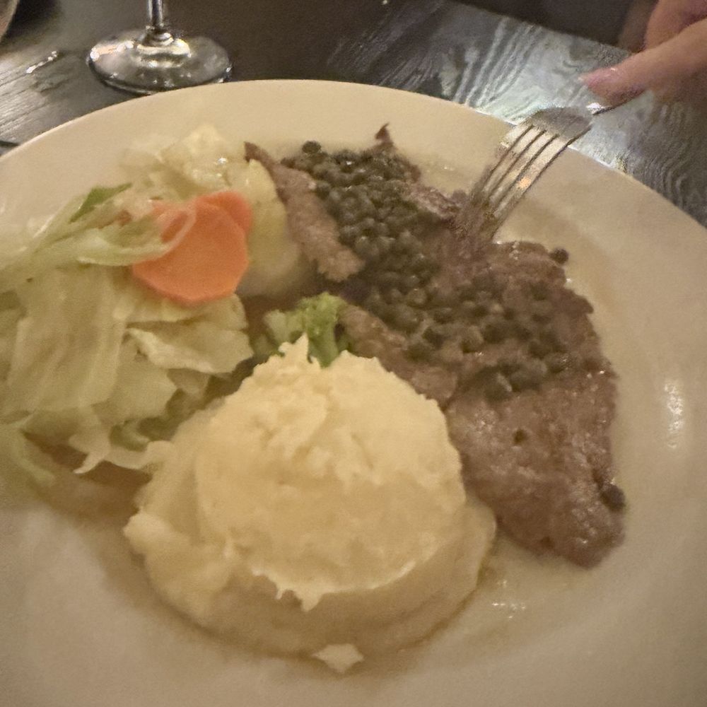 Veal-this wasn't fresh and tasted rubbery. We ordered a pizza instead. Veal-this wasn't fresh and tasted rubbery. We ordered a pizza instead.