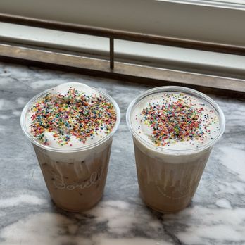 Sorelle Mercato - Dot cake latte - New American Near Me - Charleston, South Carolina