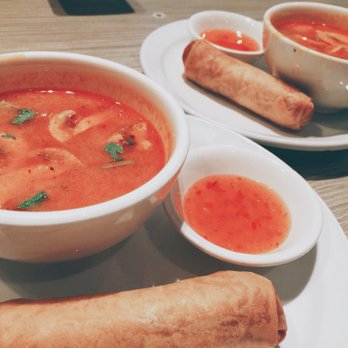 Thai Basil - Lunch special combo appetizer: Tong Yum soup and spring roll - Thai Near Me - Richmond Hill, Ontario Thai Basil - Lunch special combo appetizer: Tong Yum soup and spring roll - Thai Near Me - Richmond Hill, Ontario