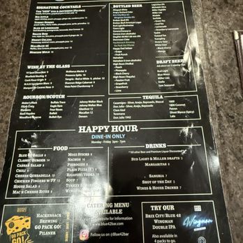 Blue 42 - June 2025 Menu - Sports Bars Near Me - Elmwood Park, New Jersey