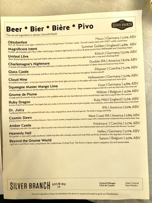 Menu photo 1 Silver Branch Brewing Warrenton, VA