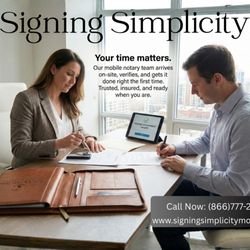 Signing Simplicity Notary And Apostille Services - Mobile Notary for your convenience.