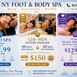 NY Foot & Body Spa - Rainy Sunday = Spa Day!
Escape the rain and relax at NY Foot & Body Spa. Call us : 863-5465518