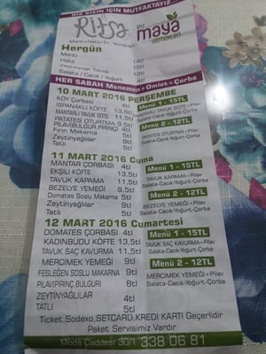 Menu photo 1 Ritsa Maya Ev Yemekleri Istanbul, 34