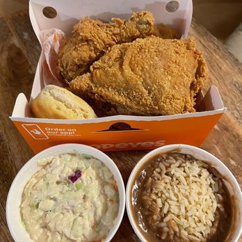 Popeyes - 4pc Chicken Meal with biscuit, coleslaw & red beans and rice - VN - Fast Food Near Me - Hickam AFB, Hawaii