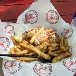 House lobster roll with fries