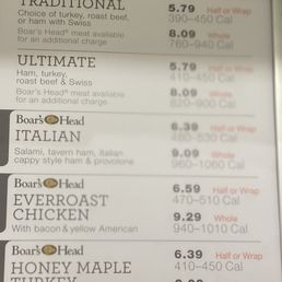 Deli menu
