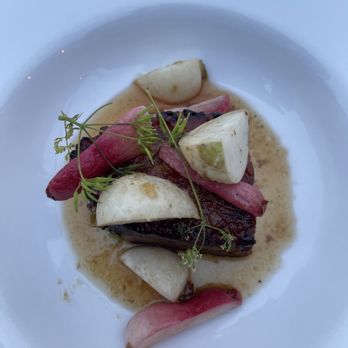 Hideaway Restaurant - pork belly appetizer with HOG farm fresh vegetables - Seafood Near Me - Ocean Beach, New York