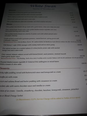Menu photo 2 White Swan Richmond, XGL Menu photo 2 White Swan Richmond, XGL