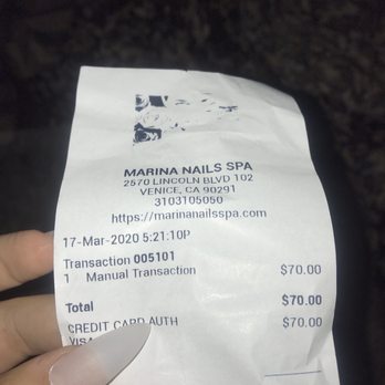 Marina Nails Spa - What I paid for an unfinished job - Nail Salons Near Me - Venice, California Marina Nails Spa - What I paid for an unfinished job - Nail Salons Near Me - Venice, California