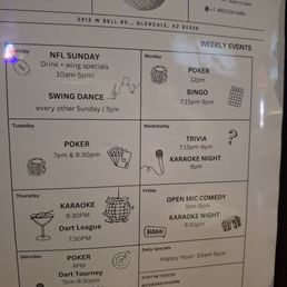 Cheers fun. ALL DAY SPECIALS. Taco Tuesday is healthiest. Service is lite, but they hustle. Standard sports bar setting, a bit noisy.