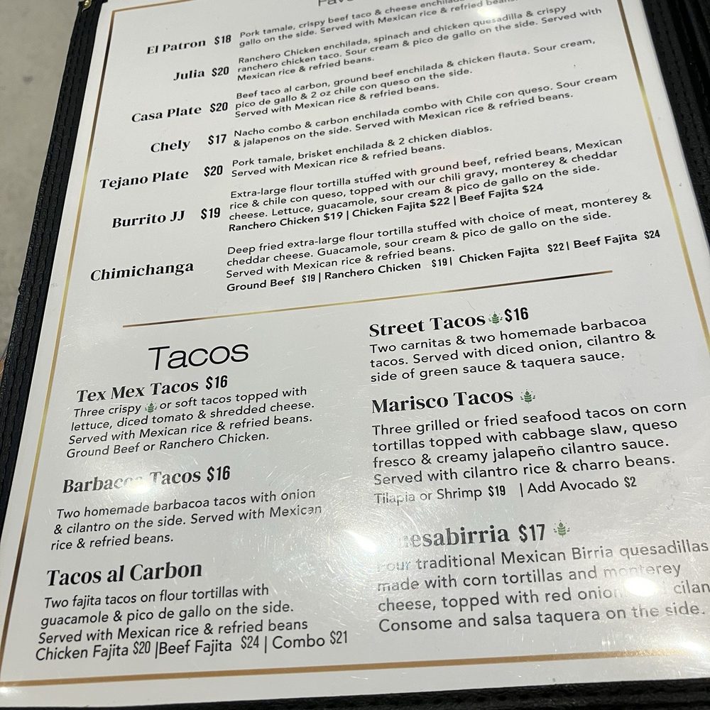 Casa Julia Tex Mex - Menu - Tex-Mex Near Me - New Caney, Texas