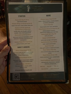 Menu photo 4 Nancy Hands Bar & Restaurant Dublin, D Menu photo 4 Nancy Hands Bar & Restaurant Dublin, D