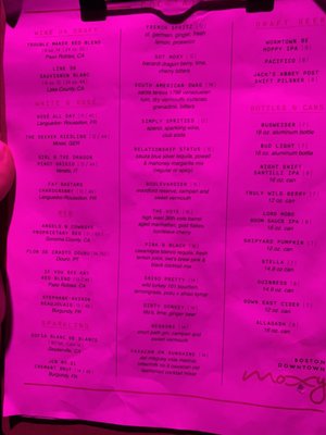 Menu photo 2 Bar Moxy Boston, MA