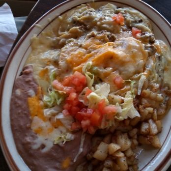 Martin's Capitol Cafe - Beef enchiladas with home fries. - Mexican Near Me - Roswell, New Mexico Martin's Capitol Cafe - Beef enchiladas with home fries. - Mexican Near Me - Roswell, New Mexico
