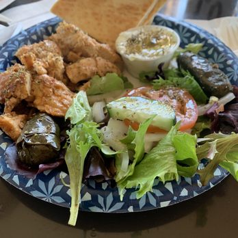 Santorini Cafe - Chicken Plate - Greek Near Me - Austin, Texas Santorini Cafe - Chicken Plate - Greek Near Me - Austin, Texas