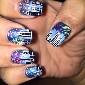 Swanky Chic' Salon - New Year's nails by Gigi! Fireworks with the skyline! - Day Spas Near Me - New Smyrna Beach, Florida Swanky Chic' Salon - New Year's nails by Gigi! Fireworks with the skyline! - Day Spas Near Me - New Smyrna Beach, Florida