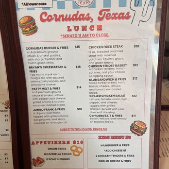Cornudas, Texas - Menu as Jan 2026 - Cafes Near Me - Salt Flat, Texas