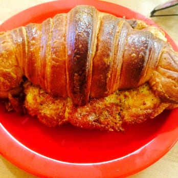 Baguette Magic - Delicious egg, ham, mushroom, & muenster cheese breakfast sandwich on a croissant - Bakeries Near Me - Charleston, South Carolina Baguette Magic - Delicious egg, ham, mushroom, & muenster cheese breakfast sandwich on a croissant - Bakeries Near Me - Charleston, South Carolina