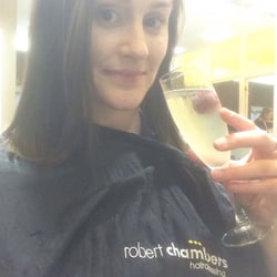 Blowdries & Bubbles - All set to be pampered at Robert Chambers, Blowdries & Bubbles! Prosecco going down a treat after a tough day at the office!
