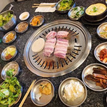 Jin Ju Korean BBQ - pork bbq and banchans - Korean Near Me - Los Angeles, California Jin Ju Korean BBQ - pork bbq and banchans - Korean Near Me - Los Angeles, California