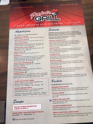 Menu photo 8 Papa's Grill Columbus, IN